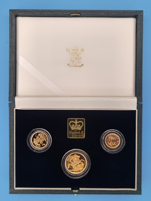 Lot 2851 - Royal Mint - 2000 UK gold proof Three coin...