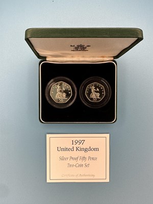Lot 2859 - Royal Mint - 1997 Silver Proof Fifty pence Two...