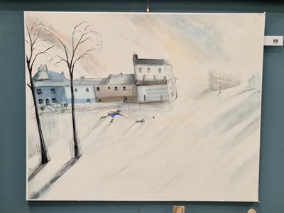 Lot 69 - Unsigned, 'Red Ball', oil on canvas, labelled...