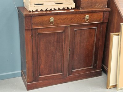 Lot 72 - A 19th century mahogany side cabinet, the...