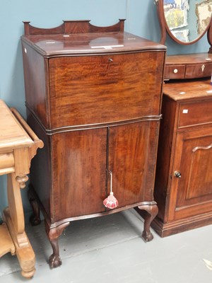 Lot 80 - An antique mahogany secretaire cabinet, the...