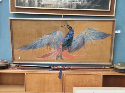 Lot 86 - A textile applique embroidered depiction of a...