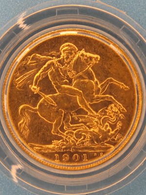 Lot 2949 - The Three Monarchs Sovereign, dated 1901,...