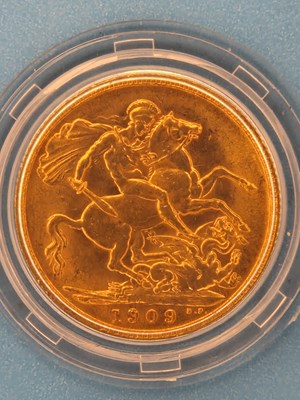 Lot 2950 - The Three Monarchs Sovereign, dated 1909,...