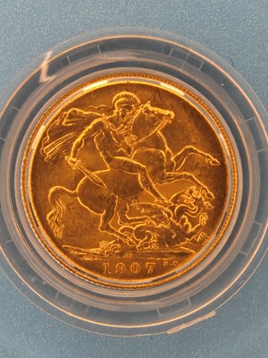 Lot 2951 - The Three Monarchs Sovereign, dated 1907,...