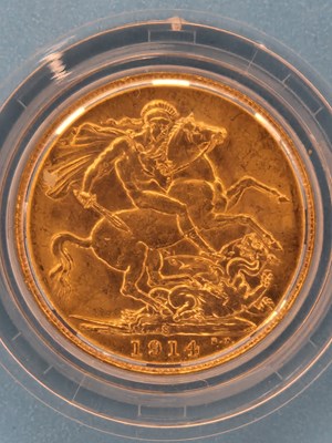 Lot 2955 - The Three Monarchs Sovereign, dated 1914,...