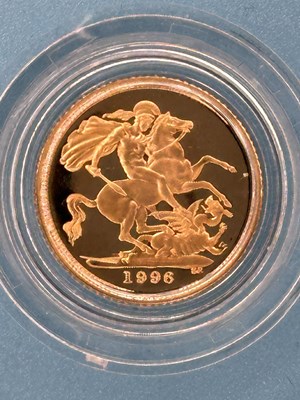 Lot 2996 - 1996 Gold Proof Half Sovereign, struck in 22ct...
