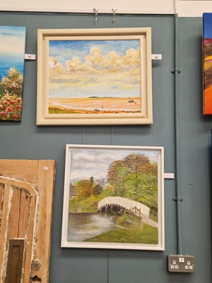 Lot 94 - Two contemporary works: John James, scene at...
