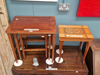 Lot 95 - A nest of hardwood tables H 48 W 53 D 39cm and...