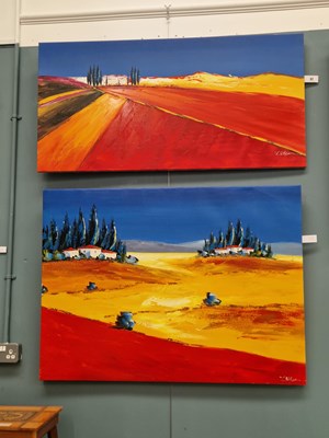 Lot 97 - J Peterson, contemporary, two sunlit...