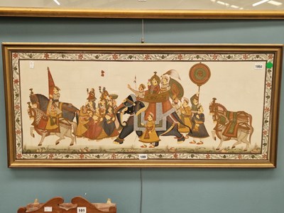 Lot 100 - Mughal school, a procession with elephants and...