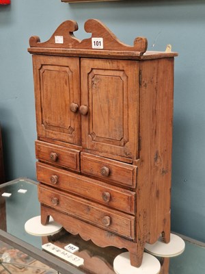 Lot 101 - An apprentice piece Georgian style cupboard,...