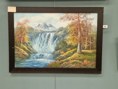 Lot 106 - Contemporary school, 'Autumn Falls', oil on...