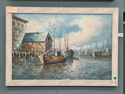 Lot 111 - W Hayward (20th century British), 'Boats at...