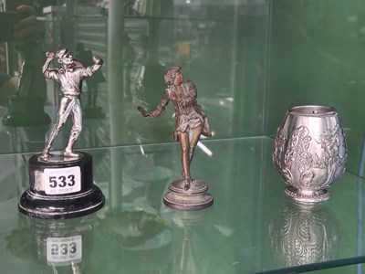 Lot 533 - A bronze figure of an 18th century tennis...