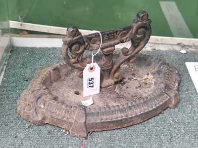 Lot 537 - A Coalbrookdale style cast iron boot scraper...