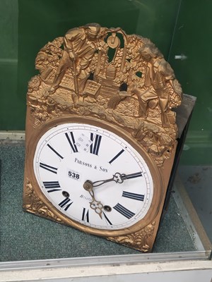 Lot 538 - A longcase clock movement, the circular enamel...