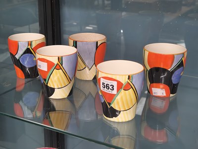 Lot 563 - A set of five Crown Devon Clarice Cliff...