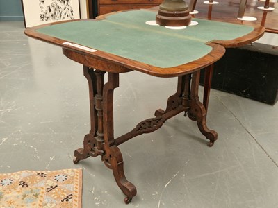 Lot 143 - A 19th century inlaid burr walnut fold over...