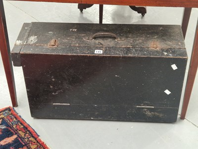 Lot 145 - A vintage painted pine carpenter's chest