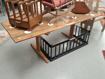 Lot 150 - A vintage pine and teak refectory table, the...
