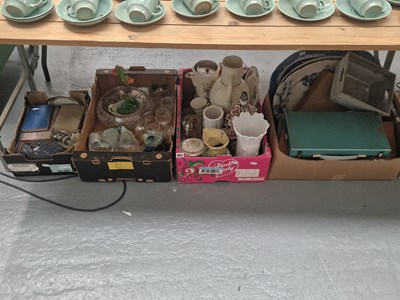 Lot 601 - A wash jug, platters, drinking glass, some...