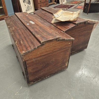 Lot 184 - A pair of antique mahogany sarcophagus form...
