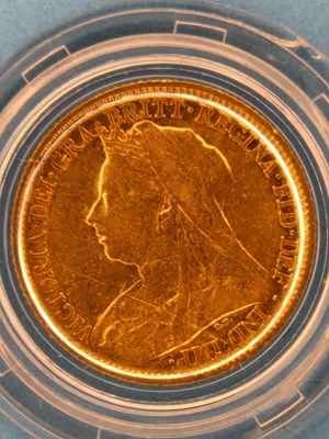 Lot 2802 - A 22ct gold half sovereign dated 1901,...