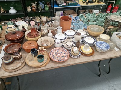 Lot 616 - Mixing bowls, pottery vegetable tureens,...