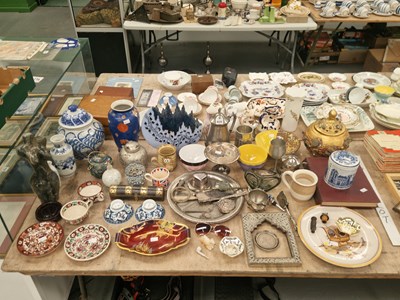 Lot 635 - Oriental vases and bowls, a Chinese cloisonne...
