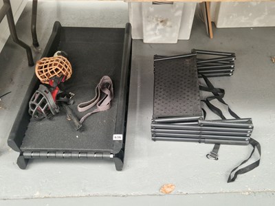 Lot 636 - For dogs; a set of folding steps, a ball...
