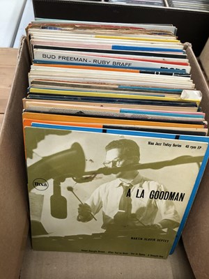 Lot 725 - Jazz: approximately fifty 7" EP records in...