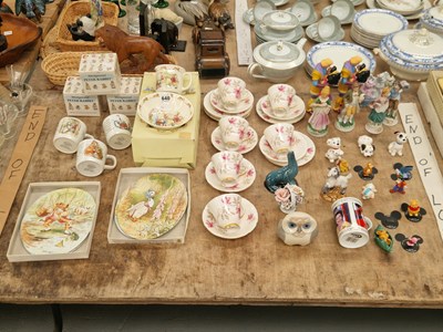 Lot 640 - Peter Rabbit and Bunnikins wares, pink floral...