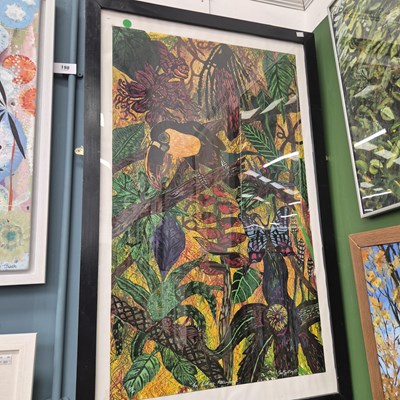 Lot 200 - Eoin Martin, 'The Living Rainforest', linocut...