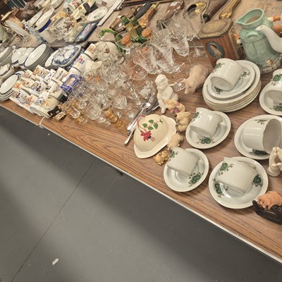 Lot 647 - A Booths dinner set, drinking glass, royal...