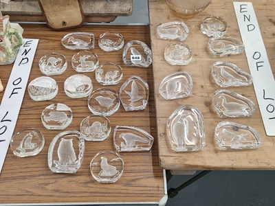 Lot 648 - Wedgwood and other glass paperweights, the...