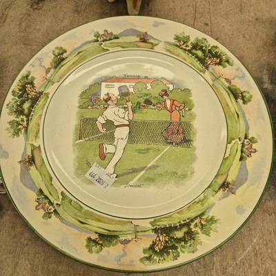 Lot 664 - Tennis related ceramics together with silver...