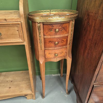 Lot 218 - A 20th century French style inlaid and ormolu...