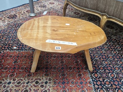 Lot 225 - A retro oak low table or stool, the trunk form...