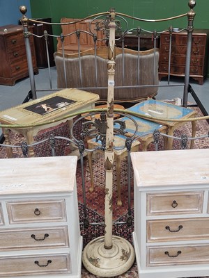 Lot 227 - A vintage hand painted wooden Chinosserie...