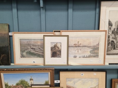 Lot 233 - Michael Tooby, four pastels and watercolours,...