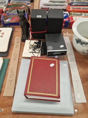 Lot 695 - An Oakcastle radio and speakers, two albums of...