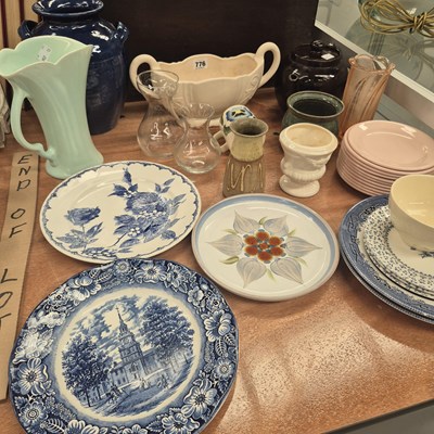 Lot 776 - A Denby plate, other decorative plates, vases,...