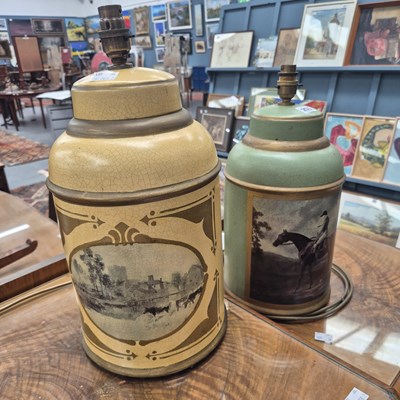 Lot 253 - Two modern ceramic table lamps in the form of...