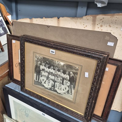 Lot 264 - Two framed cricket team photograophs, one of...