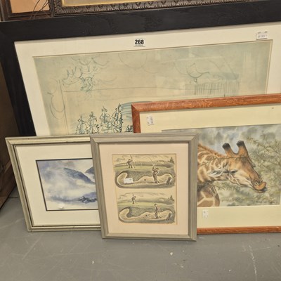 Lot 268 - Nicky Droomer, mountain scene, watercolour;...