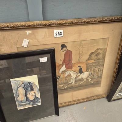 Lot 283 - H E Mytton, naive school, mounted fox...
