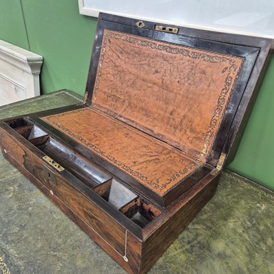 Lot 287 - A 19th century rosewood writing slope inlaid...