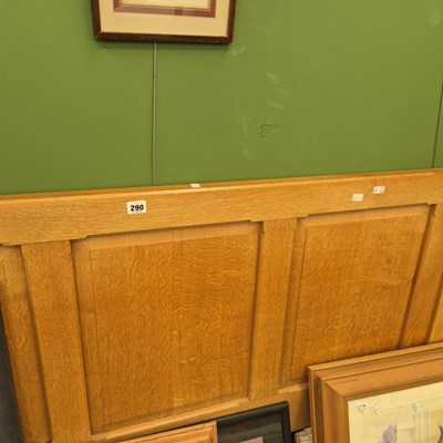 Lot 290 - A bespoke modern oak panelled double bed head...