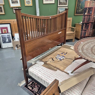 Lot 293 - An early 1900s mahogany double bed H 147 W 159...